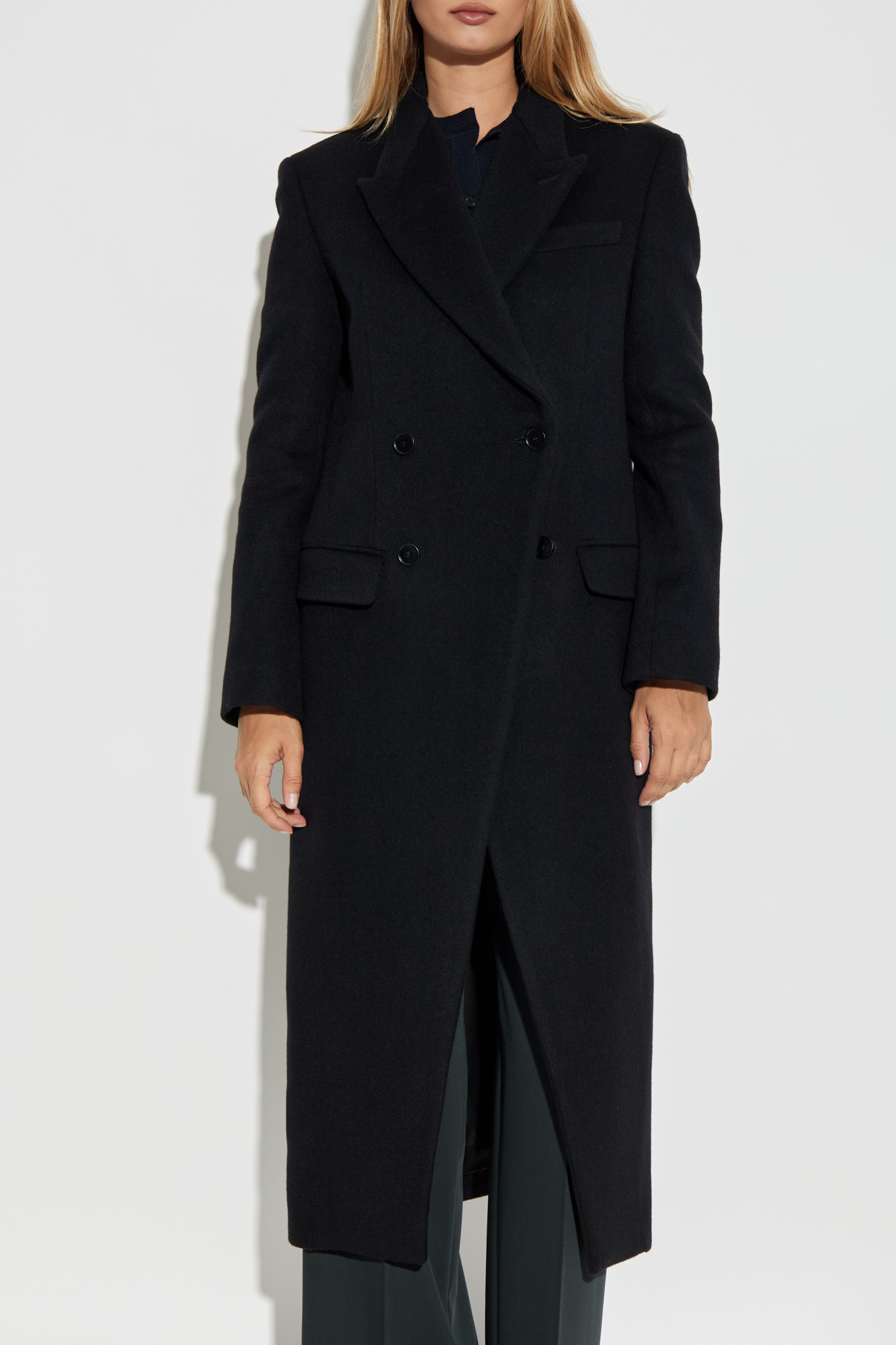 ジャケット・アウター ancellm DOUBLE-BREASTED COAT(BLACK) Black Double-breasted wool coat Alexander McQueen - Vitkac GB